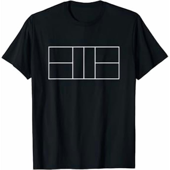 Pickleball Court Outline Minimalist Sport T-Shirt