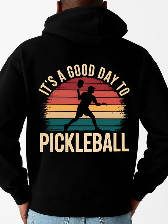 Pickleball Day funny hoodies mens sweater hoodie black All-Season Fitness Top, Sleek Sporty Look, Durable Sportswear comfortable Retro Unisex Shirt Cotton tshirts