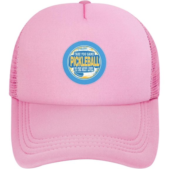 Pickleball Emblem Baseball Cap Adjustable Outdoor Breathable Mesh Trucker Sun Protection Hat