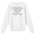 thumbnail image 1 of Pickleball Est. 1976 Swing Away Adult White Crew Neck Sweatshirt-3XL, 1 of 7