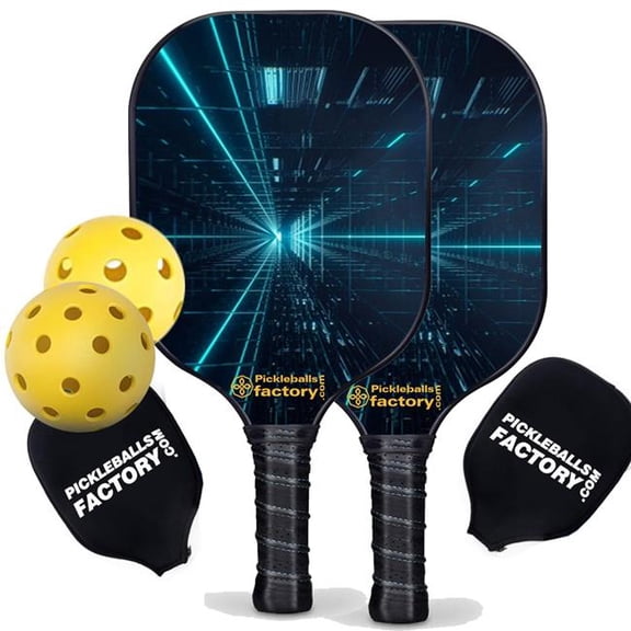 Pickleball Factory PB00010-3-C 2022 Optical Fiber Best Pickleball Paddles Set, Carbonfiber Graphite