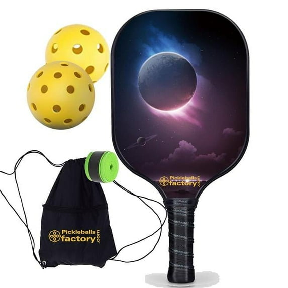 Pickleball Factory PB00014-12-G Rackets Pickleball - The Moon Beginners Pickleball Near Me - Best Pickleball Paddles 2020 for Beginners, Glassfiber Graphite