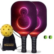 Pickleball Factory PB00016-1-C Best Pickleball Set - The Girl Custom Pickleball Paddle, Pickleball Court Set Up, Carbonfiber Graphite