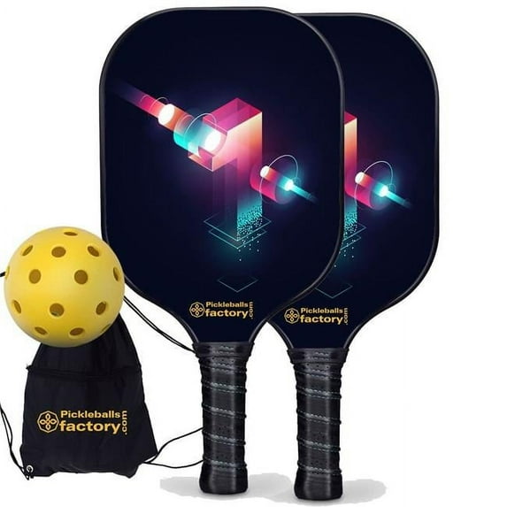 Pickleball Factory PB00018-1-C Pickleball Starter Set - One Pickleball Paddles for Sale, Pickleball Set for Driveway, Carbonfiber Graphite