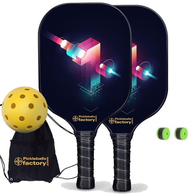 Pickleball Factory PB00018-6-G Pickleball Starter Set - One Pickleball Paddles for Sale, Pickleball Set for Driveway, Glassfiber Graphite