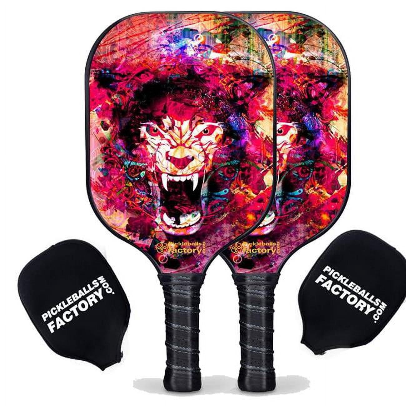 Pickleball Factory PB0002-5-G Best Pickleball Set - Pickleballtournament Paddle, Glassfiber Graphite