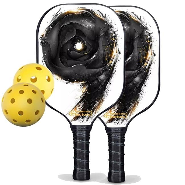 Pickleball Factory PB00020-2-G Best Pickleball Set - Letter Nine Usapa Pickleball Paddles, Pickleball Racket Set, Glassfiber Graphite