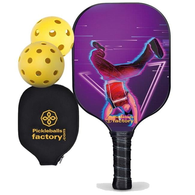 Pickleball Factory PB00025-10-C Rackets Pickleball - Hip-Hop Artists Best Pickleball Racquets, Best Indoor Pickleballs Quiet Pickleball Balls, Carbonfiber Graphite