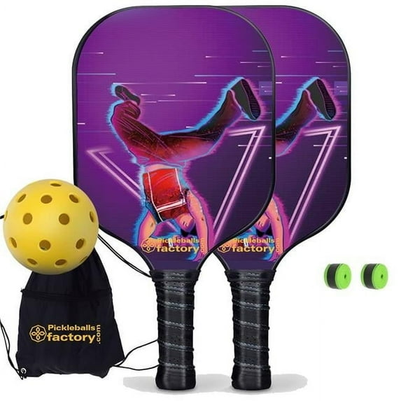 Pickleball Factory PB00025-6-G Best Pickleball Set - Hip-Hop Artists Pickleball Rackets, Pickleball Court Set, Glassfiber Graphite