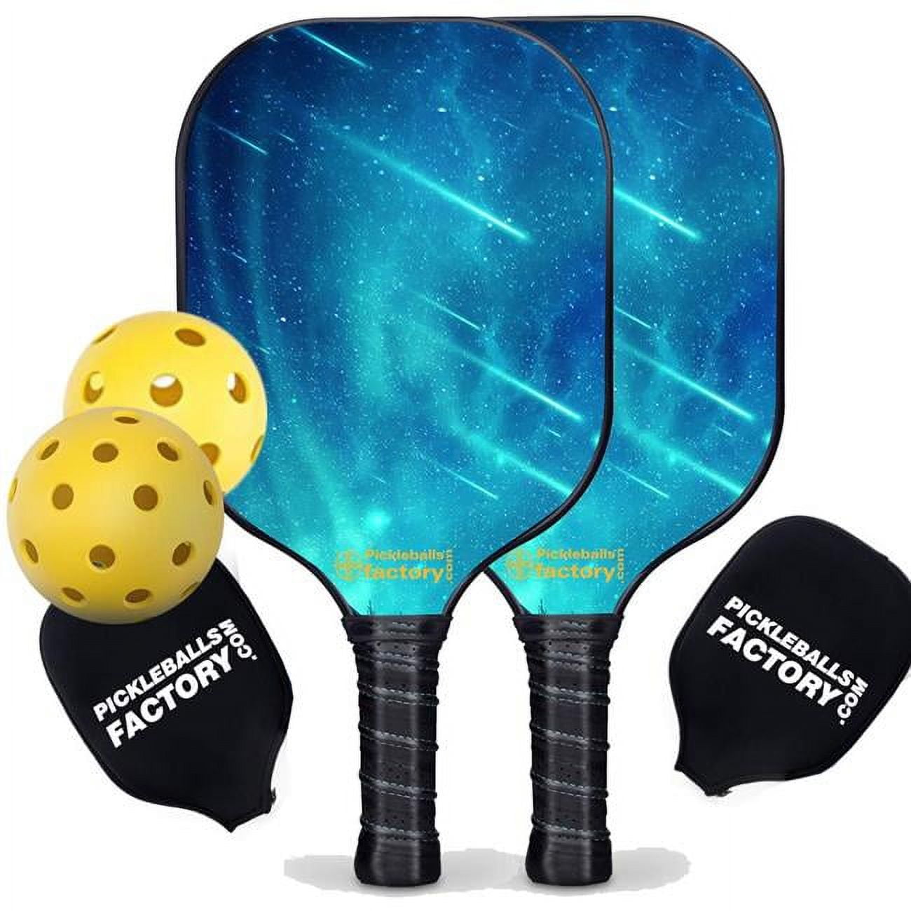 Pickleball Factory PB00028-3-G Pickleball Set - Meteor Shower Pro Pickleball Paddle, Pickleball Starter Kit, Glassfiber Graphite