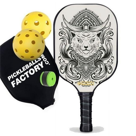 Pickleball Factory PB0003-11-G Pickleball Rackets - Egyptian Cat Level Up Pickleball, Pickleball Paddles for Intermediate Players, Glassfiber Graphite