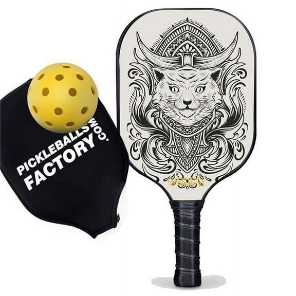 Pickleball Factory PB0003-8-C Pickleball Rackets - Egyptian Cat Level Up Pickleball, Pickleball Paddles for Intermediate Players, Carbonfiber Graphite