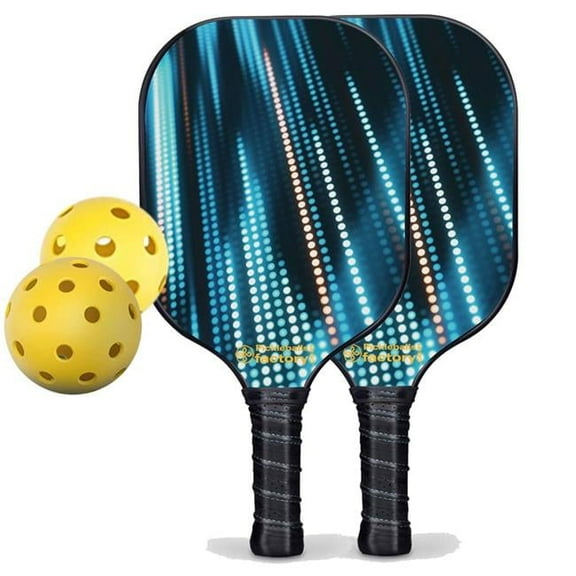 Pickleball Factory PB00039-2-C Pickleball Paddle Set - Neon Light Pro Pickleball Paddle, Pickle Ball Starter Kit, Carbonfiber Graphite