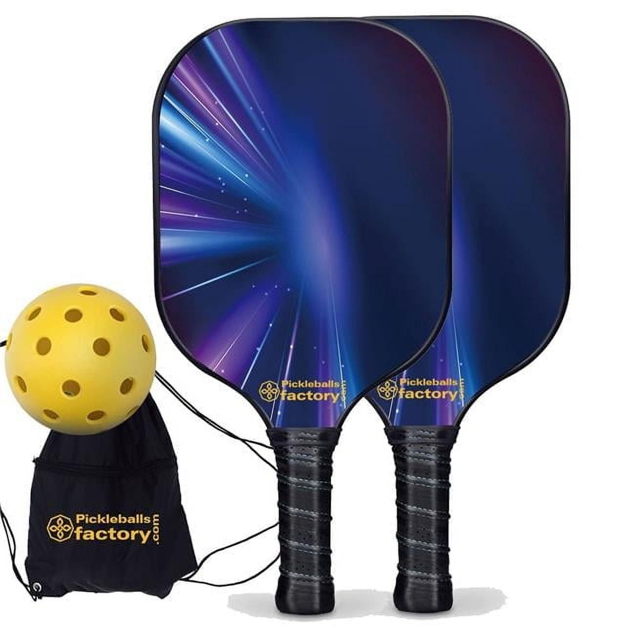 Pickleball Factory PB00040-1-C Pickleball Starter Set - Beam of Lights Pickleball Paddles for Sale, Pickleball Home Set, Carbonfiber Graphite