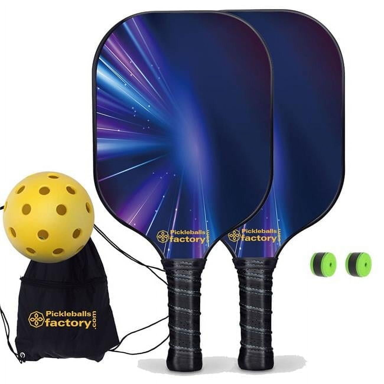 Pickleball Factory PB00040-6-C Pickleball Starter Set - Beam of Lights Pickleball Paddles for Sale, Pickleball Home Set, Carbonfiber Graphite