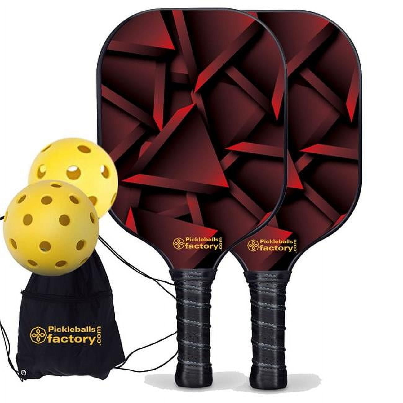 Pickleball Factory PB00042-6-C Pickleball Set - Chocolate Usapa Pickleball Paddles, Driveway Games Pickleball Set, Carbonfiber Graphite