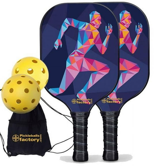 Pickleball Factory PB00044-4-G Pickleball Paddle Set - Sports Pickleball Paddles Near Me, Pickleball Sets for Sale Near Me, Glassfiber Graphite