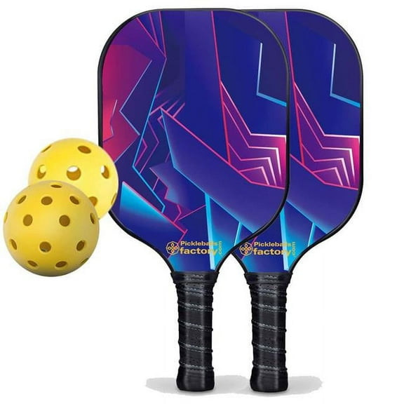 Pickleball Factory PB00047-2-G Best Pickleball Set, PB00047 Shards Pickleball Rackets, Best Pickleball Set for Driveway, Glassfiber Graphite