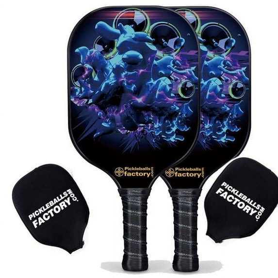 Pickleball Factory PB00048-5-C Near Me Pickleball Set - Mirs Custom Pickleball Paddle, Carbonfiber Graphite