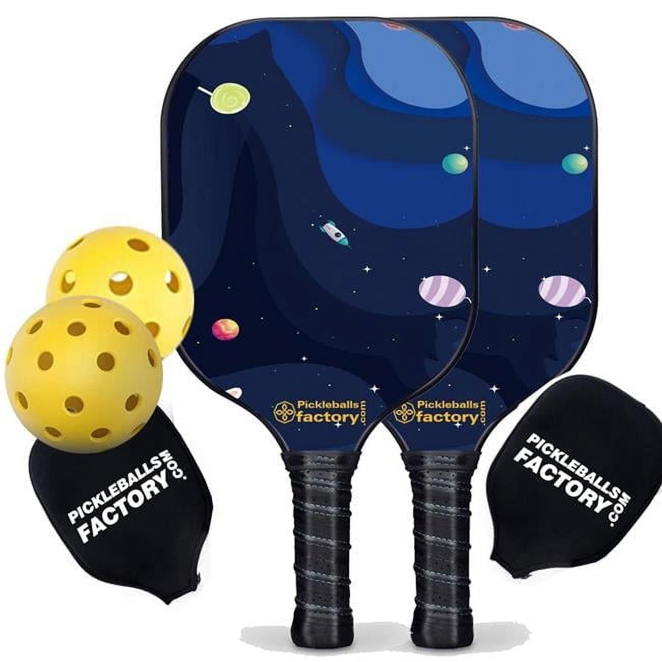 Pickleball Factory PB00050-3-C Near Me Pickleball Set - Starry Night Pro Pickleball Paddle, Best Beginner Pickleball Paddles Sets, Carbonfiber Graphite