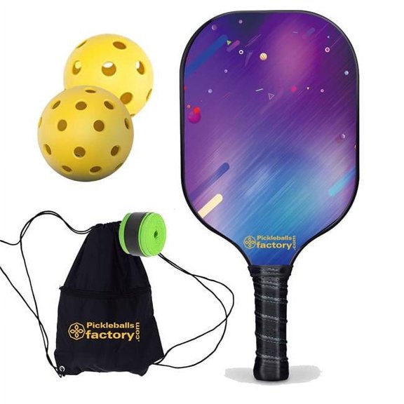 Pickleball Factory PB00053-12-C Usapa Pickleball Paddles - Triangles Best Pickleball Rackets, Tennis Pickleball Court Pickleball Elbow, Carbonfiber Graphite