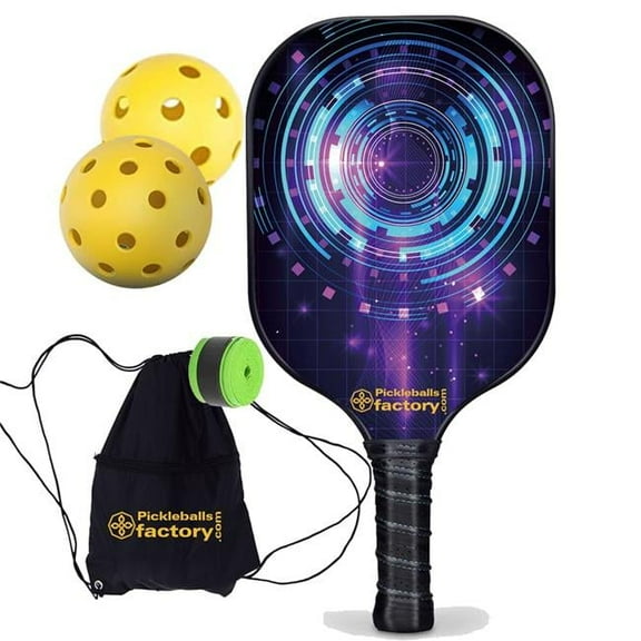 Pickleball Factory PB0006-12-C Pro Pickleball Paddle - Circles Beginner Pickleball Near Me - Best Lightweight Pickleball Paddle, Carbonfiber Graphite