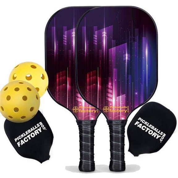Pickleball Factory PB0007-3-C Best Pickleball Set - Fantasy Pickleball Paddles for Sale, Pickleball Game Set, Carbonfiber Graphite