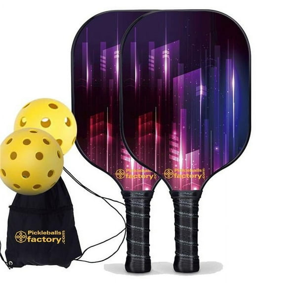 Pickleball Factory PB0007-4-G Best Pickleball Set - Fantasy Pickleball Paddles for Sale, Pickleball Game Set, Glassfiber Graphite