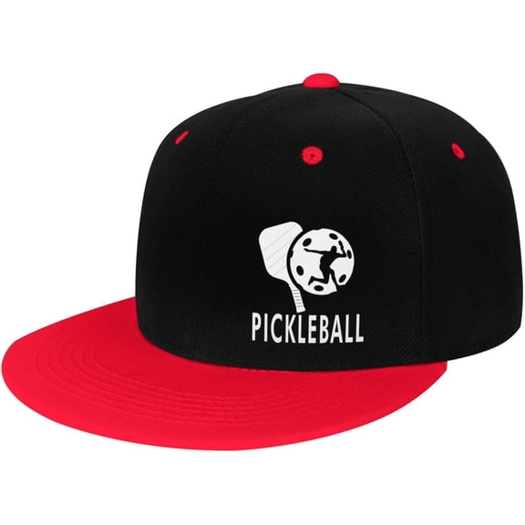 Pickleball Flat Bill Hats Contrast Hip Hop Baseball Cap Unisex Snapback Rock Caps