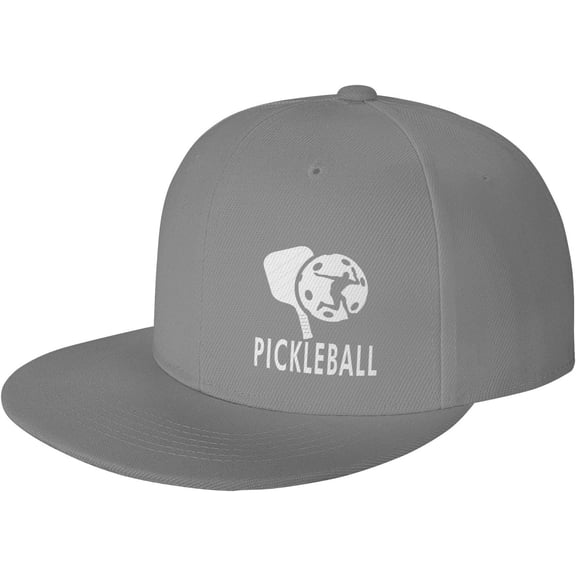 Pickleball Flat Bill Hats Teens Cool Snapback Baseball Cap Unisex