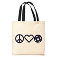 thumbnail image 1 of Pickleball Gift For Men Peace Love Pickleball Black Handle Canvas Tote Bag, 1 of 3