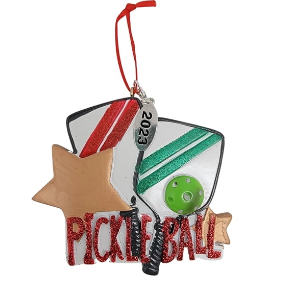 Pickleball Gift Ornament Pickle Baller - Sport Gifts for Men Paddleball - Added Year Date Tag in Gift Bag - Personalization at Home to Customize Pickle Ball Christmas Ornament