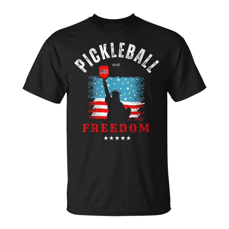 Pickleball Giftfunny Pickleball Pickleball And Freedom Unisex TShirt ...