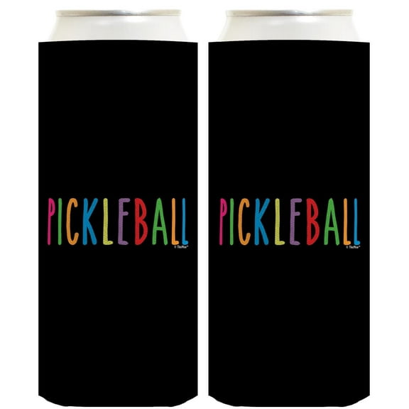 Pickleball Gifts For Women Pickleball Text Word Art 2-Pack Ultra Slim Can Thermocoolers