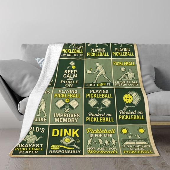 Pickleball Gifts, Pickleball Gifts for Women Men, Gift for Pickleballs Lovers, Funny Pickleballs Gift Blanket, Pickle-Ball Accessories Presents for Women Unique Blankets 50x40