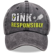 Pickleball Gifts for Men Women, Dink Responsibly Pickle Ball Outdoor Sport Cotton Adjustable Baseball Cap