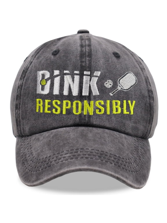 Pickleball Gifts for Men Women, Dink Responsibly Pickle Ball Outdoor Sport Cotton Adjustable Baseball Cap