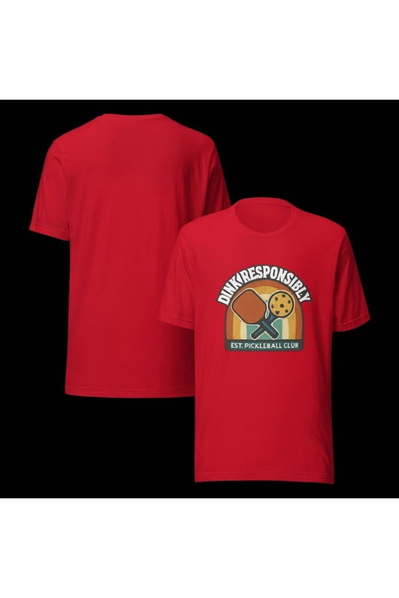 Pickleball Graphic T-Shirt, Casual Cotton Tee, Lightweight Pre-Shrunk Short Sleeve Unisex Shirt