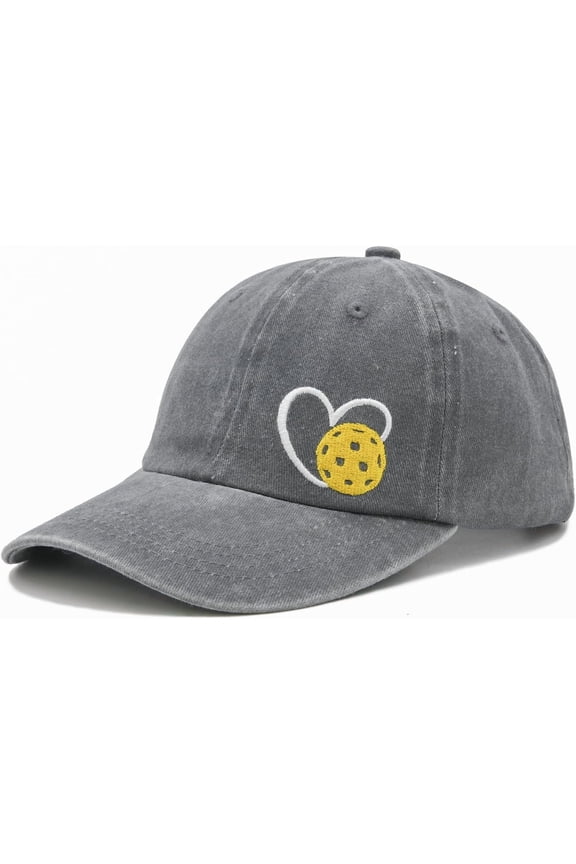 Pickleball Hat with Gift Box, Pickleball Gifts for Women Men, Adjustable Embroidered Heart Baseball Cap