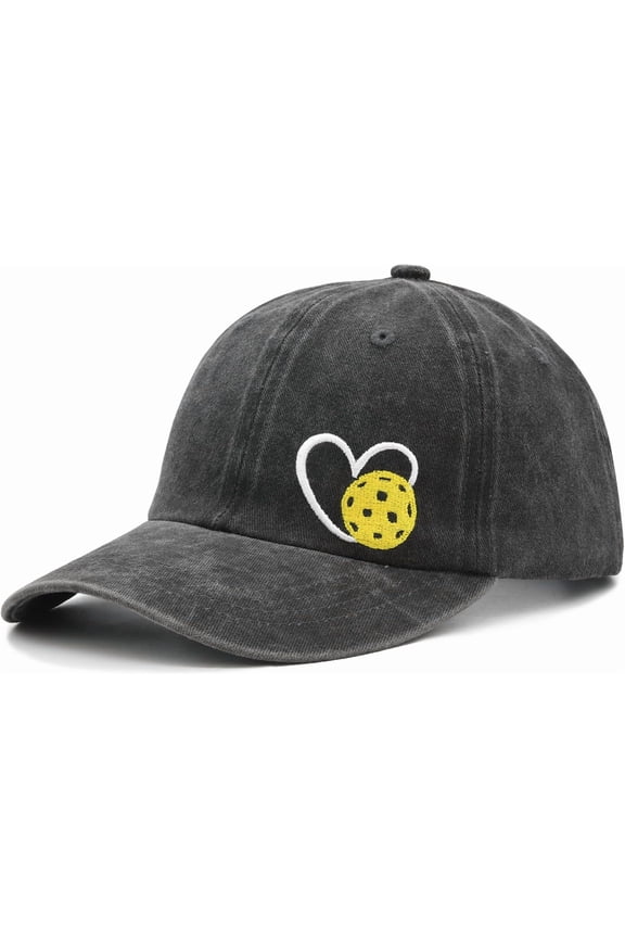 Pickleball Hat with Gift Box, Pickleball Gifts for Women Men, Adjustable Embroidered Heart Baseball Cap