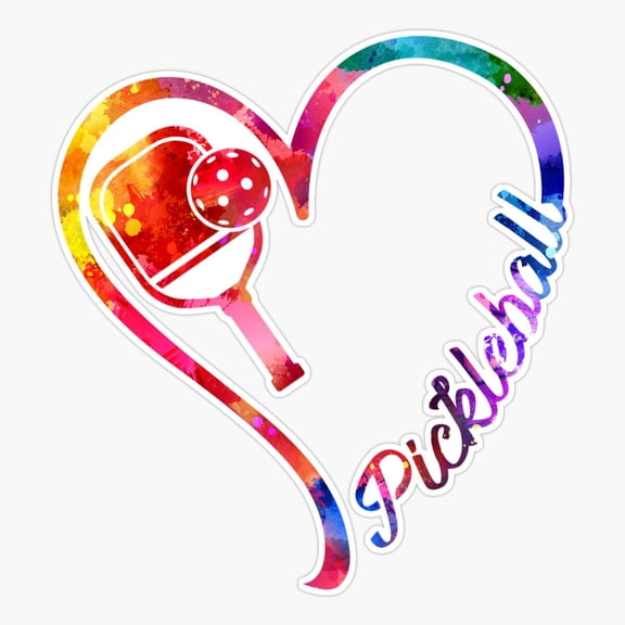 Pickleball Heart Court Sports Lover Sticker