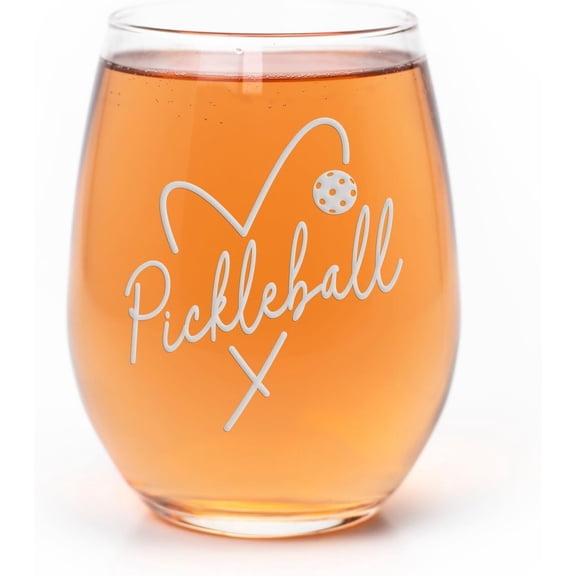 Pickleball Heart Stemless Wine Glass - Rally & Refresh, Gifts for Women, Mom, Grandma, Christmas Gifts - 3 Glasses