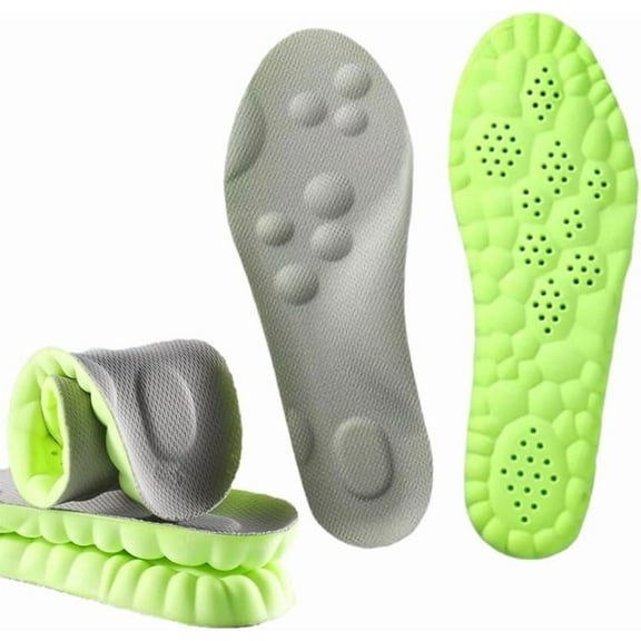 Pickleball Insoles for Women Men, 4D Comfort Breathable Cloud Cushion Memory Foam Inserts (3 Pairs, Men 9-10.5 / Women 10.5-12)