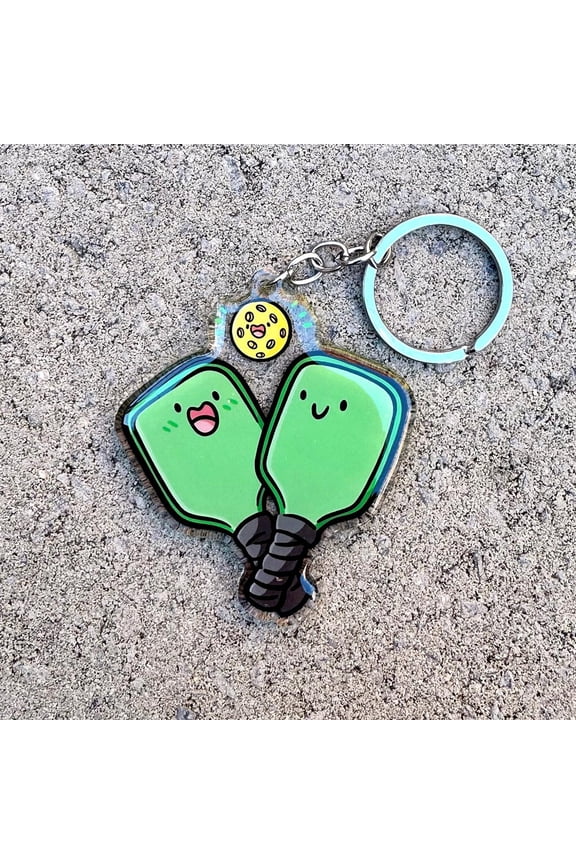 Pickleball Keychain | Cute Acrylic Keychain | Kawaii sports keychain | pickleball team gift | pickleball paddle | cartoon pickleball