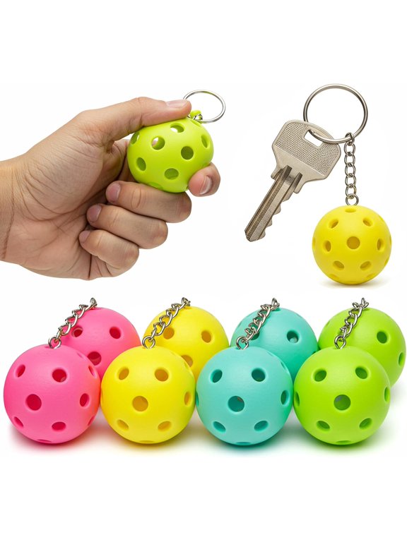 Pickleball Keychain Set 8/16/24/48 Pack - Fun Unique Gifts for Women Men & Lovers - Bulk Team Accessories Party Favors