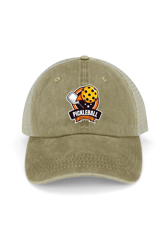 Pickleball Khaki Hat Adjustable Funny Fashion Unisex Baseball Cap for Men Women
