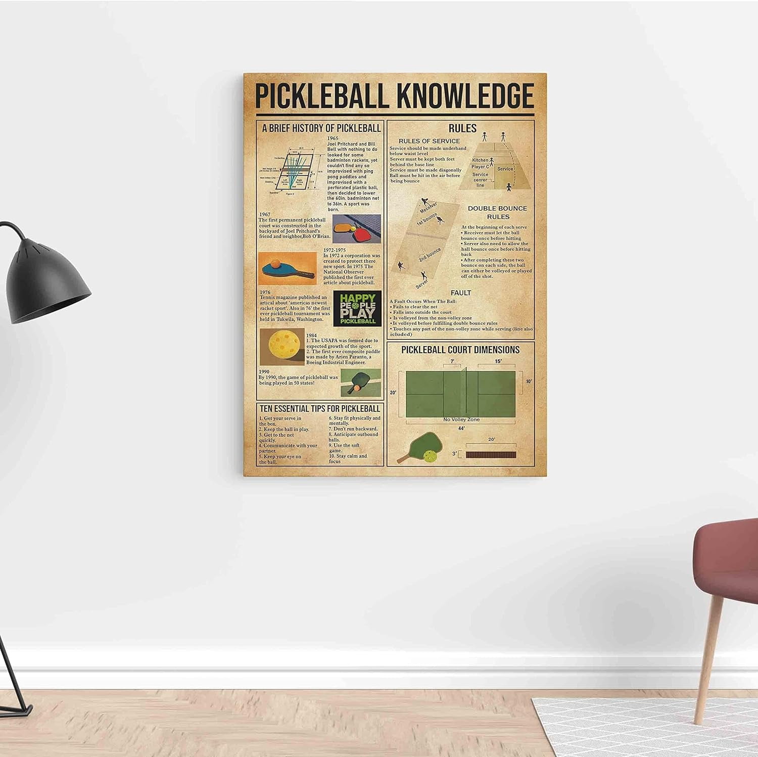 Pickleball Knowledge 1000 Piece Jigsaw Puzzle for Adults Families