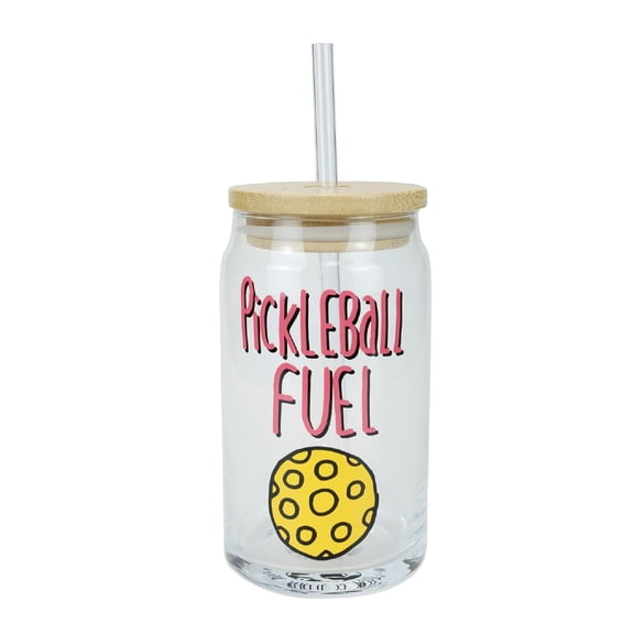 Pickleball Latte Glass w Lid Our Name Is Mud
