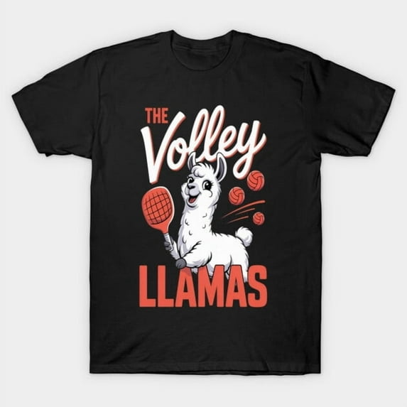 Pickleball Llama The Volley Llamas Funny Player Sport Racket Ball Dinking Unisex T-Shirt