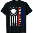 thumbnail image 1 of Pickleball Lovers 4th of July American Flag Pickle Ball USA T-Shirt TShirt, 1 of 4